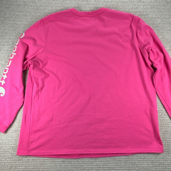 Carhartt Long Sleeve T-Shirt Women 1X Pink Loose Fit TK0231-W - Picture 3 of 9
